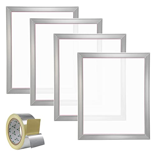 VEVOR Screen Printing Kit, 4 Pieces Aluminum Silk Screen Printing Frames, 20x24inch Silk Screen Printing Frame with 355 Count Mesh, High Tension Nylon Mesh and Sealing Tape for T-Shirts DIY Printing - size: 20x24inch-4