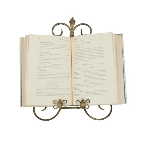 Deco 79 Metal Scroll Display Easel Tabletop Easel with Foldable Stand, Display Stand 11" x 10" x 14", Gold