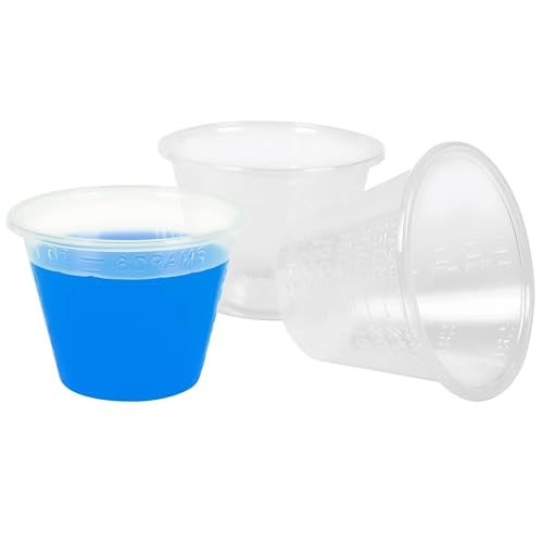 50 Pack Plastic Measuring Cups - 1oz Disposable Medicine Cups for Liquid Medication and Arts & Crafts - size: 50 Pack