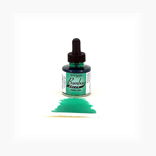 Dr. Ph. Martin's Bombay India Ink (4BY) Ink Bottle, 1.0 oz, Green, 1 Bottle