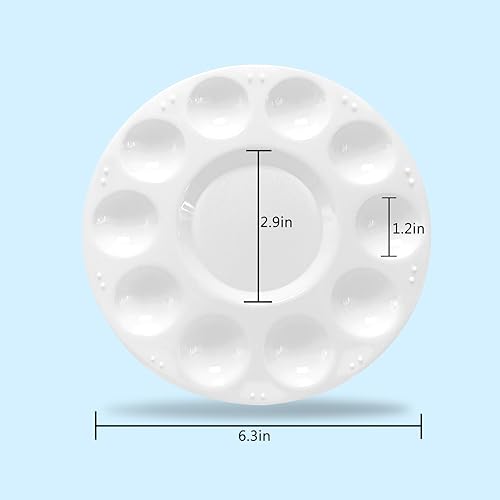 Hulameda 12pcs Paint Tray Palettes,Plastic Paint Pallets for Kids to Paints | Paint Palette for Students to Painting on School Project or Art Class - color: 12pcs