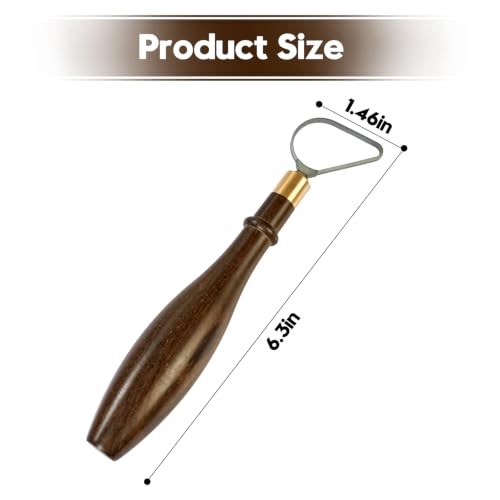 Lxnavihly Pottery Trimming Tool, Pottery Carving Tools, Clay Sculpting Tool | Tungsten Steel Cutter Head, Solid Walnut Handle, Ergonomic, Sturdy and Long-Lasting, Toroidal-Walnut - color: Toroidal-Walnut