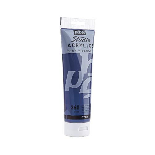 PEBEO Studio Acrylics High Viscosity, Fine Acrylic, 250 ml - Iridescent Blue Black, 8.45 Fl Oz (Pack of 1) - color: Iridescent Blue Black, size: 8.45 Fl Oz (Pack of 1)