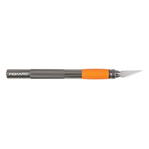 Fiskars Heavy Duty Die Cast, Exacto, 8 Inch, Precision Knife for Crafts, Multi Use Blade with Protective Cover, Steel & 196010-1006 Standard Number 11 Blades, 5 Pack, Orange