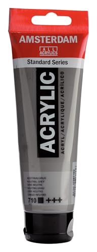 Amsterdam Standard Series Acrylic Paint Tube, Neutral Grey 710, 4 fl oz | Vibrant Color with Acrylic Resin Binder, High Lightfastness, Water-Based, Strong Coverage, Visible Brush Strokes - color: Neutral Grey, size: 4.06 Fl Oz (Pack of 1)