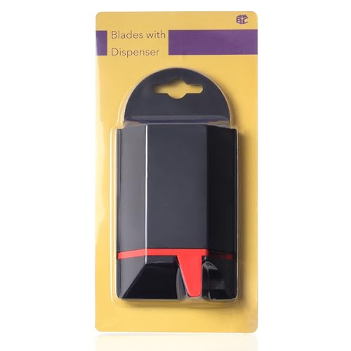 Bates- Utility Knife Blades with Dispenser, 100 Pack, Carbon Steel, Black, Box Cutter Blades, Utility Razor Blades Utility Knife - color: Black With Dispenser, size: 100 Pack