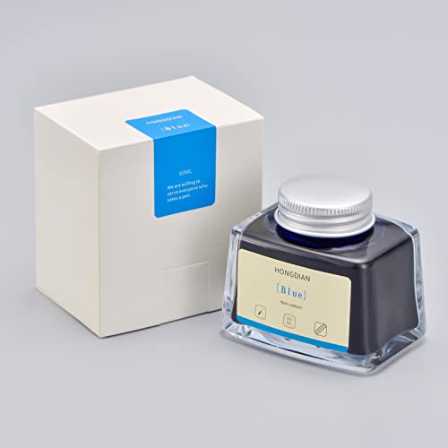Asvine Hongdian Fountain Pen Bottled Ink Blue, 60ml Bottle Ink for Fountain Pen Non Carbon - color: Blue
