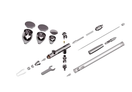 Vallejo - Airbrush Profinish, Profesional Dual-Action Gravity-Feed System with 0.2 & 0.3mm Nozzles and 0.1/0.3 & 0.5 fl.oz. Cup Included, Ideal for Artists, Ultra-Light Alloy Construction