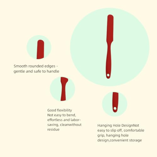 4-Piece Silicone Spatula Set, Heat-Resistant Spatulas Scrapers for Kitchen, Baking, Cake Frosting, Resin Craft, Mini Scraper Tool, Long Handle Can Scraper, Large Diagonal Wax Stick
