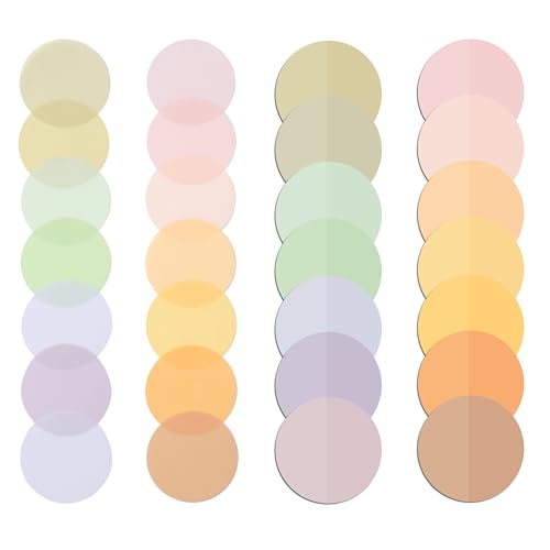 Mr. Pen- Round Transparent Sticky Notes, 1.1” Diameter, 14 Pads, 560 Sheets - color: Boho, size: 560 pcs