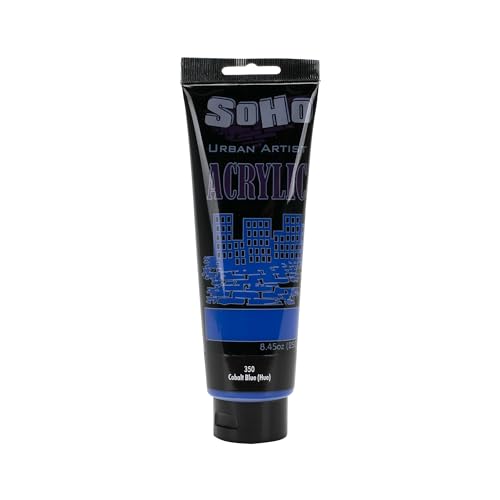 Soho Urban Artist Heavy Body Acrylic Paint - 75 ml Tube - Cobalt Blue Hue - Thick, Rich Color, Excellent Coverage, Professional Quality - Artists Acrylic Paint - color: Cobalt Blue Hue, size: 2.54 Fl Oz (Pack of 1)