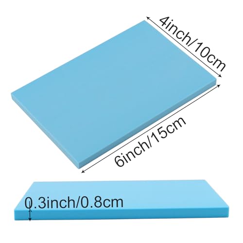 ZOENHOU 20 Pcs 4" x 6" Blue Rubber Carving Blocks, Linoleum Blocks for Printmaking,Soft Rubber Crafts Rubber Stamping Blanks - color: Blue