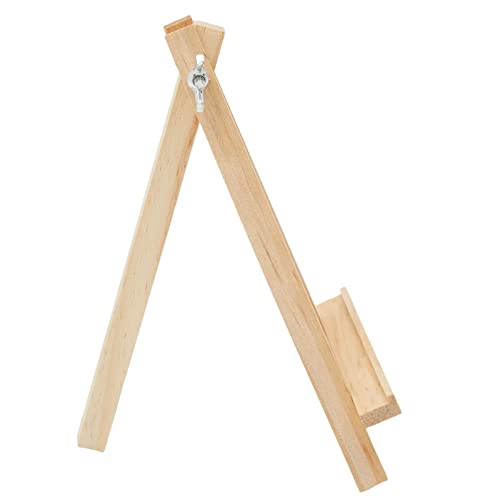 Juvale Mini Easel Stand - 7 in, Light Brown Lotus Wood, 6-Pack - Table & Desktop Display Stand - Place Card Holder & Photo Display