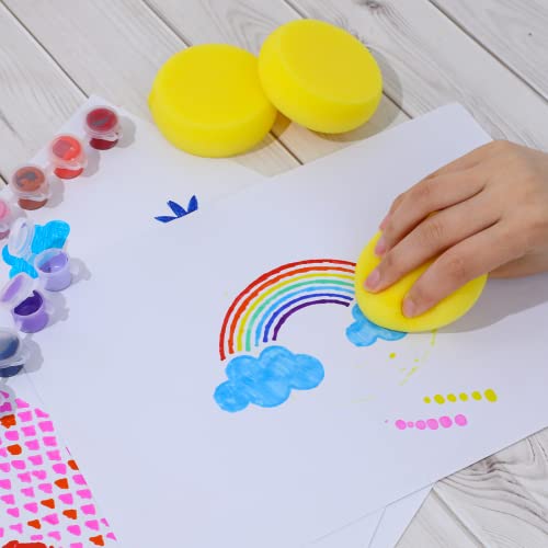 6 Pcs Pottery Sponges, Round Painting Sponge 3inch Yellow Artist Sponges Craft Clay Sponge Watercolor Sponges for Face Painting Pottery Ceramics Art Crafts