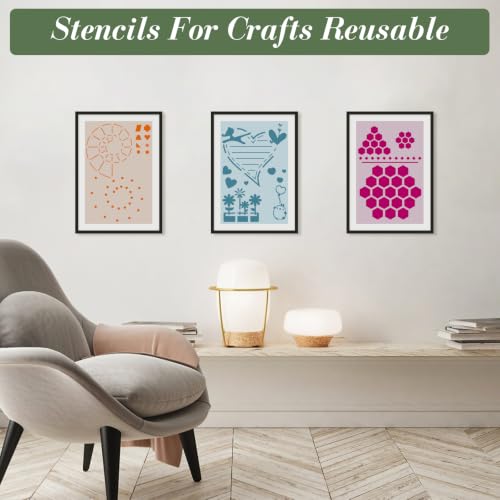 Diary Planning Stencils for Crafts Reusable 20Pcs Stencils(7.8X5.5 Inch) | DIY Art Painting Stencil Furniture Decor Kit for Wood Embroidery Wall Silk Screen Journaling - color: Diary 2