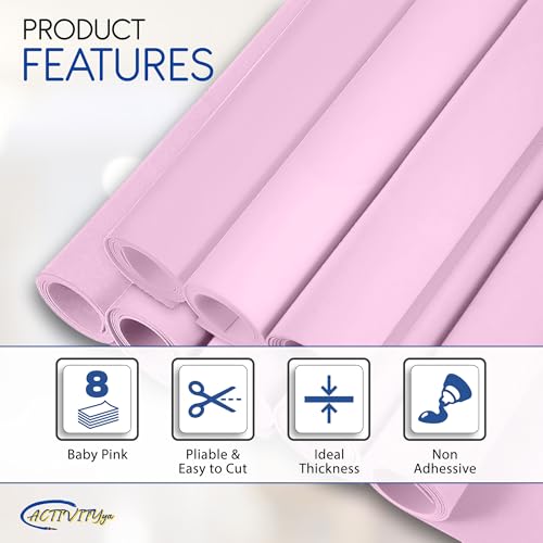 Baby Pink EVA Foam Sheets, 6 x 9 Inch, 2mm Thick – Foam Paper for DIY Arts and Crafts, School Projects, and More – 8 Pack - color: Baby Pink