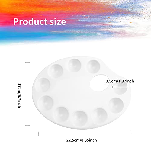 30 Pack 10 Well Plastic Paint Palettes Tray Bulk, White