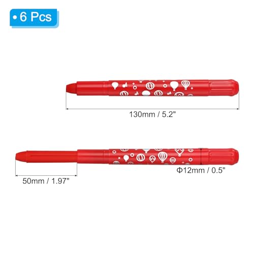 PATIKIL Watercolor Gel Crayon, 6Pcs Twist Coloring Red Crayon - color: Red