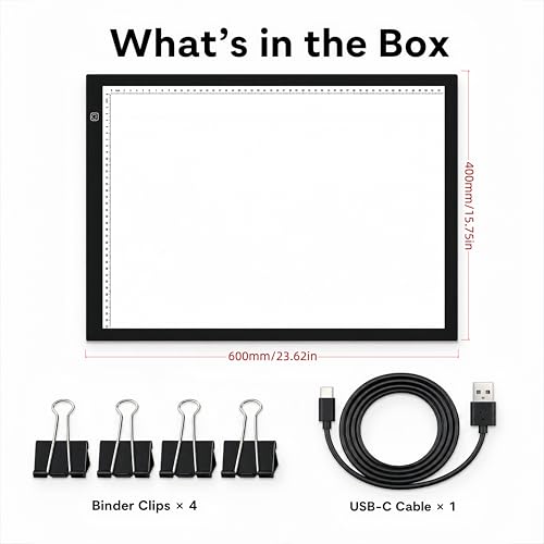 A2 Extra Large Tracing LED Light Pad for Diamond Art, Sketching, Painting - Adjustable Brightness, Sketching, Tracing - USB Powered DIY Diamond Art Light Box - No mesh No dot - size: A2 Premium
