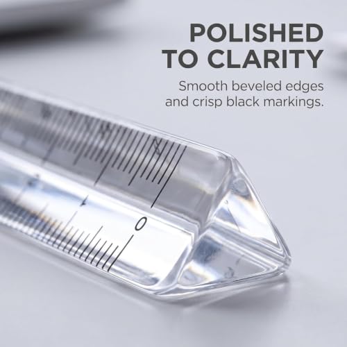 Triangle Ruler Set, Small Architectural Scale Ruler Pocket Size Ruler Metric Ruler Plastic Clear Ruler Triangle Ruler Drafting Tools Office, Drafting Tools for Office and School(15CM) 