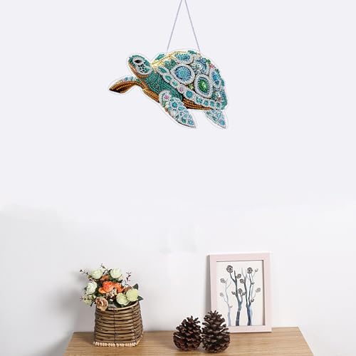 STGLCR Sea Turtle Suncatchers Special Shape Diamond Painting Kits for Beginner,Crystal Rhinestones Diamond Dots Diamond Art DIY Kits for Adults Painting Pendant Ornament for Home Wall Decor 7.8inch