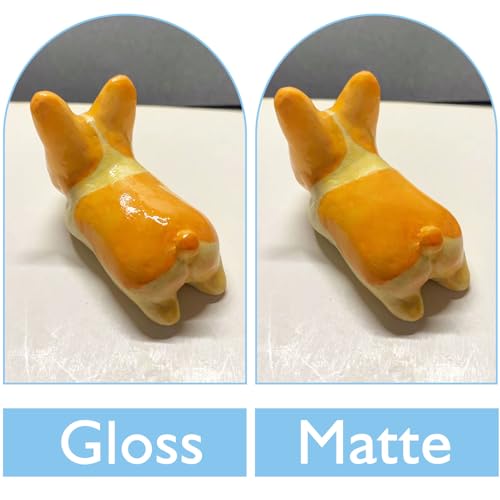 2 x 50ml Air Dry Clay Glaze, Protect Clay Surfaces, Gloss & Matte Glaze | Gloss & Matte Glaze, Air Dry Clay Varnish, Waterproof, Dustproof,Prevents Clay Scratches & Wear - size: gloss+matte
