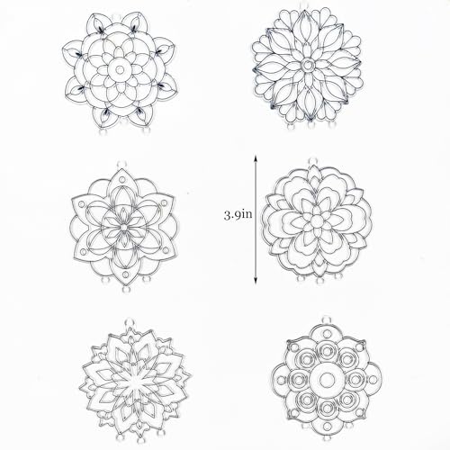 30 Set Mandala Suncatcher Wind Chime Craft Kits, Flower DIY Window Art | Mandala Flower Craft Art Kit decor for Spring Summer seasonal events, home gatherings, celebrations, art projects - style: Mandala Wind Chimes