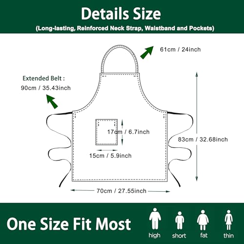 5 Pack Black White Apron, Chef Servers Waitress Aprons with Pockets for Men Women, Professional Work Apron - color: Black