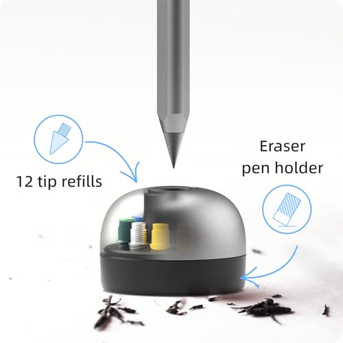 HOZO NeoStand Pencil Holder – Includes 12 Replaceable Nibs & Eraser Base, Perfect Accessory for NeoPencil, Stylish and Functional Desk Organizer - Black Nibs - style: Black Nibs Stand