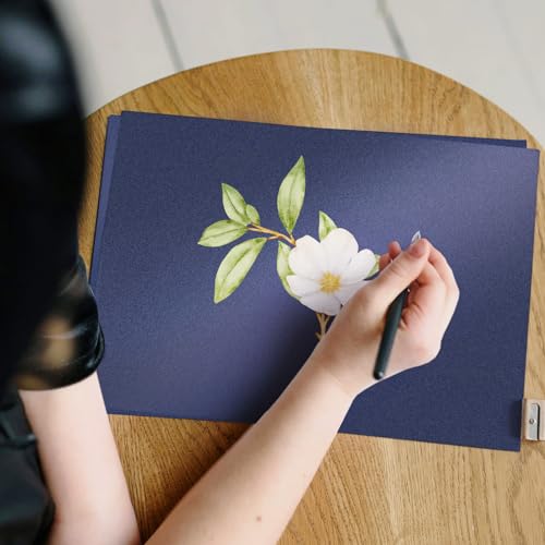 Navy Blue Shimmer Cardstock 8.5 x 11 Navy Blue Paper | Goefun 24 Sheets 80lb Card Stock Printer Paper for Christmas, Invitations, Certificates, Crafts, Card Making - color: navy blue