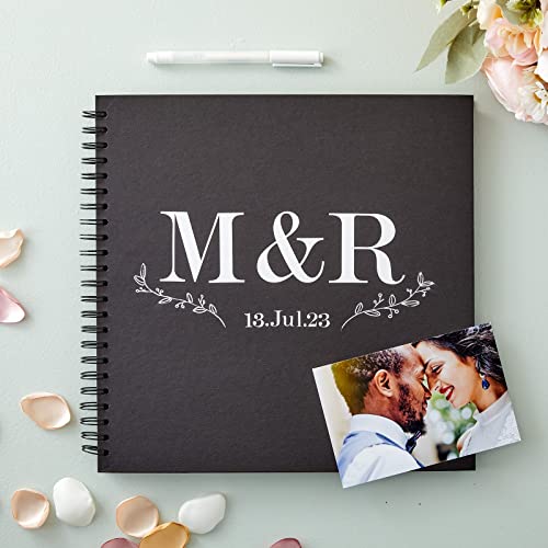 Paper Junkie Scrapbook 12x12 Album - 12 x 12 In, Black Hardcover, 40 Sheets (80 Pages) - Spiral Bound Black Scrapbook for Crafts