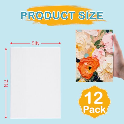 ESRICH 12 Pack 5x7 Small Canvas for Painting, Ideal for Kids & Beginners - size: 5x7in 12pack