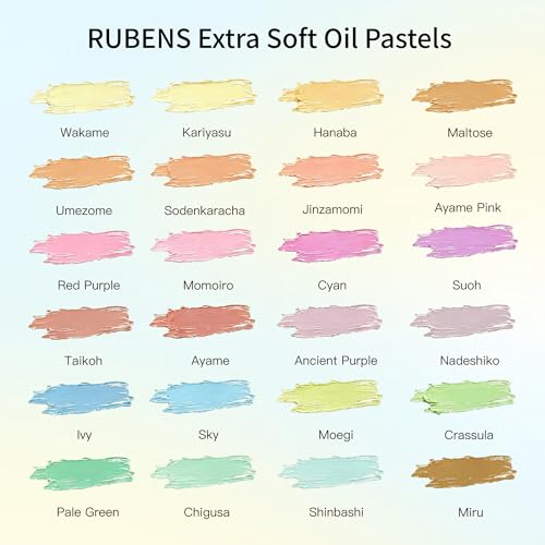 rubens 57 PCS Macaron Soft Oil Pastels Kit for Beginner Drawing - color: 24 Macaron Colors Set