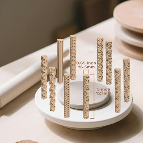 Maiguinzaa 10-Pack Clay Texture Rollers, Polymer Clay Tools