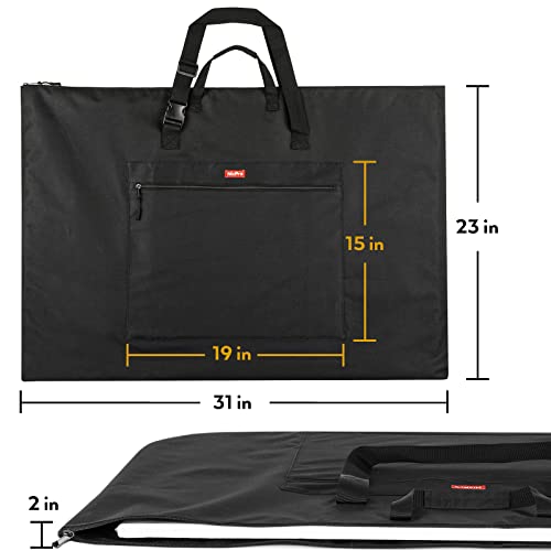Nicpro Light Weight Art Portfolio Bag, 23x31” Waterproof Art Portfolio Case | with Shoulder & Handle Carry, for Artwork, Poster, Sketch Drawing, Canvas, Photography, Solar Panel Storage - size: 23 x 31 inches