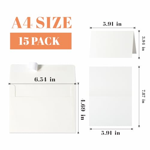 30 Pack Watercolor Cards with Envelopes, 140lb/300GSM 4x6 Cotton Paper in Foldable, Blank Cards and Envelopes for Greeting Cards Birthday Wedding Invitations DIY Thank You Card - size: A4 (4.72x6.50 in) Cards and Envelopes
