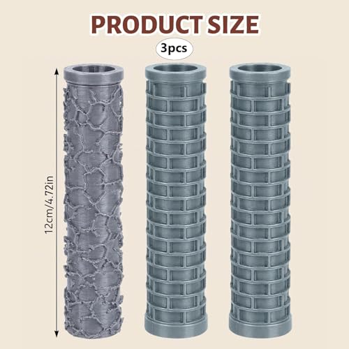 3Pcs Texture Roller for Clay, 3D-Printed Clay Texture Roller, Ideal for Tabletop, Clay Crafts
