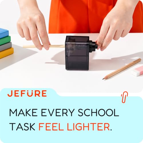 Manual Pencil Sharpener, Hand Crank, 2 Levels for 6.5-8 mm Pencils