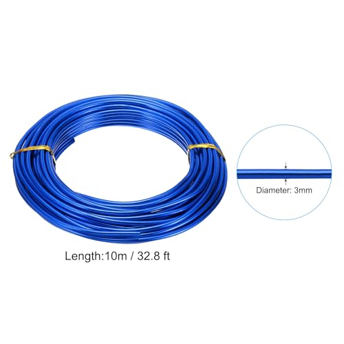 PATIKIL Aluminum Jewelry Making Wire, 3mm 9 Gauge, Blue, 10m/32.8ft - color: Blue, size: 3mm