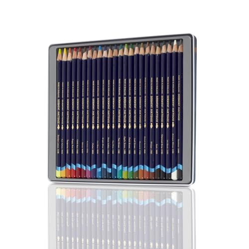 Derwent Inktense Pencils Tin, Set of 24, Great for Holiday Gifts, 4mm Round Core, Firm Texture, Watersoluble, Ideal for Watercolor, Drawing, Coloring and Painting on Paper and Fabric (0700929) - size: 24 Count (Pack of 1)