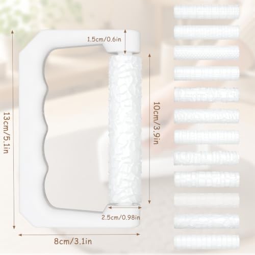 13Pcs Clay Texture Roller, Texture Roller for Clay, 4 Inch 3D Printed PLA Embossing Tools | with Ergonomic Handles, Terrain Pattern Roller for Pottery Craft Hobbyistsr Craft Hobbyists