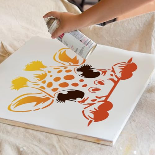 4Pcs Funny Giraffe Head Stencils for Painting, Reusable Giraffe Stencil Drawing Templates, Animal DIY Craft Paint Templates for Wall Home Decor Wood Burning Canvas Fabric Journal - style: Giraffe