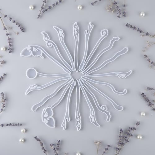 5 Pcs White Silicone Resin Hairpins Molds Hair Stick Kit for Jewelry Crafts Making Jewelry Resin Casting Molds,Jewelry Casting Supplies