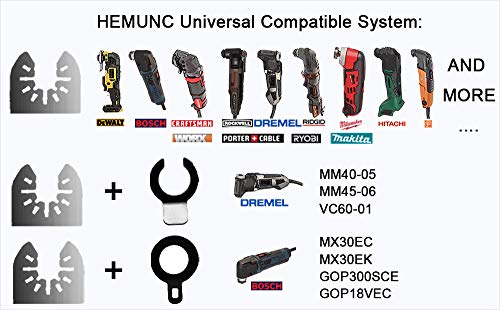 Oscillating Tool Blades, HEMUNC 5pcs Universal Semicircle Carbide Oscillating Multitool Saw Blades Accessories kit - size: 5PACK SEMICIRCLE CARBIDE