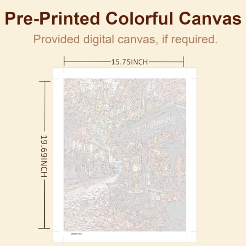 Gemozaic Fall Paint by Numbers Kit for Adults, Street Landscape, 16 x 20 in - color: MT23099