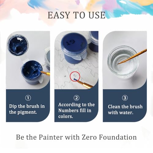 Natuyalo Framed Paint by Numbers Kit for Adults - Butterfly DIY Adult Paint by Number Kits Animals Acrylic Canvas Painting for Adults Beginners Art Crafts with Frame, 12x16 Inch - color: Color-01