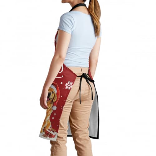 Imiss Waterproof Stain-Resistant Cooking Chef Aprons for Grill BBQ Baking 27 X 31 Inch - color: Merry Christmas