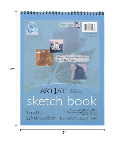 Pacon Art1st Artist's Sketch Pad, Unruled, 30 White 9 X 12 Sheets