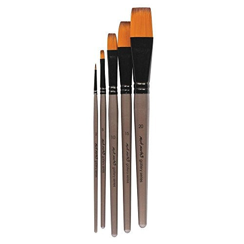 MONT MARTE Gallery Series Brush Set, Wood, Standard, Acrylic 5pce - size: Acrylic 5pce