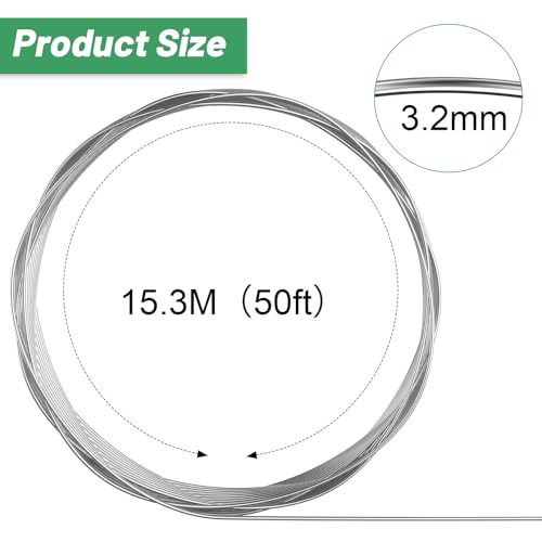 Pelopy Aluminum Armature Wire Bendable Sculpting, Silver, 1/8 Inch,50ft - size: 1/8 Inch,50ft